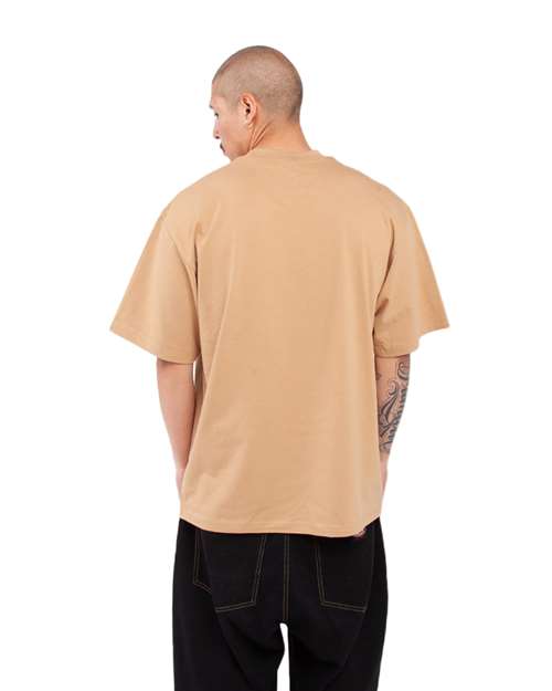 Unisex Tall Max Heavyweight T-Shirt - Khaki Back