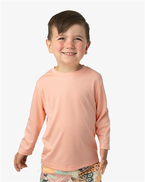Toddler Long Islander Performance Long Sleeve T-Shirt - Aqua Blue Front