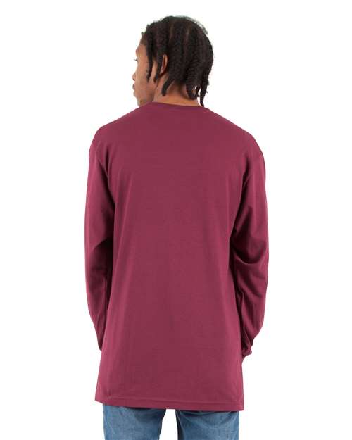 Unisex Active Long Sleeve T-Shirt - Burgundy Back