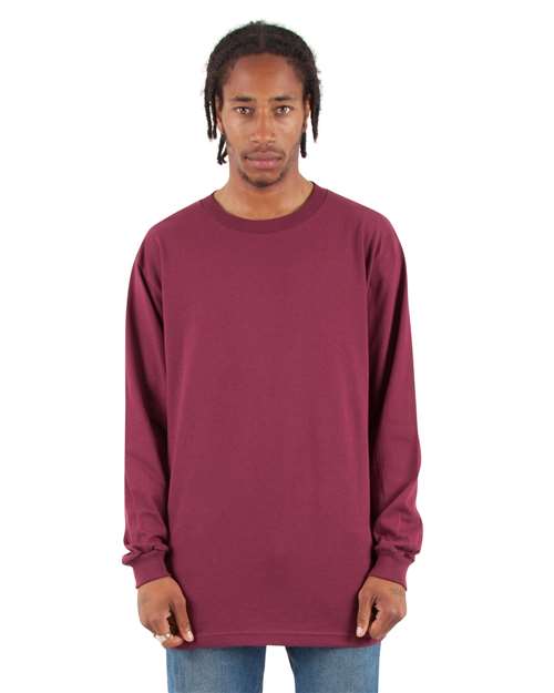 Unisex Active Long Sleeve T-Shirt - Burgundy Front