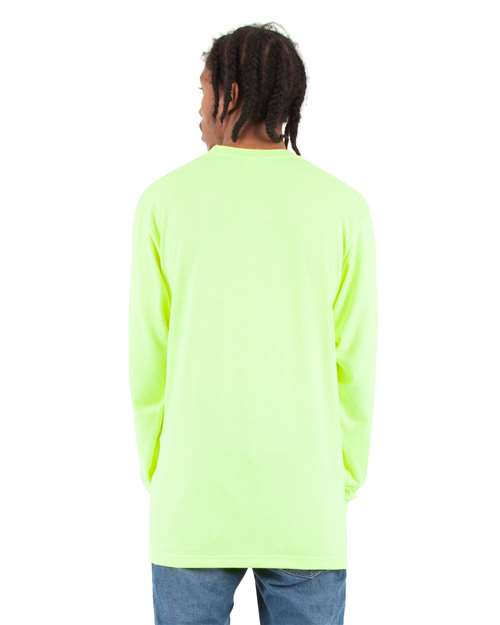 Unisex Active Long Sleeve T-Shirt - Safety Green Back