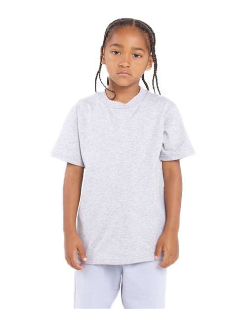 Youth Active T-Shirt - Heather Grey Front