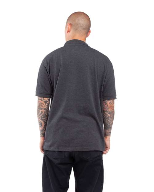 Unisex Polo - Charcoal Grey Back