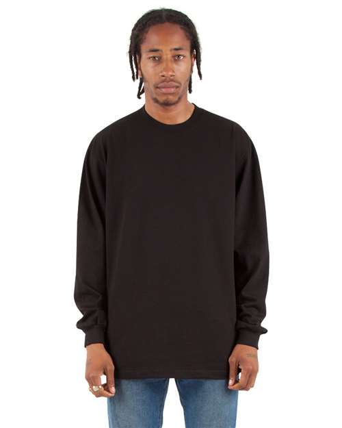 Unisex Max Heavyweight Long Sleeve T-Shirt - Black Front