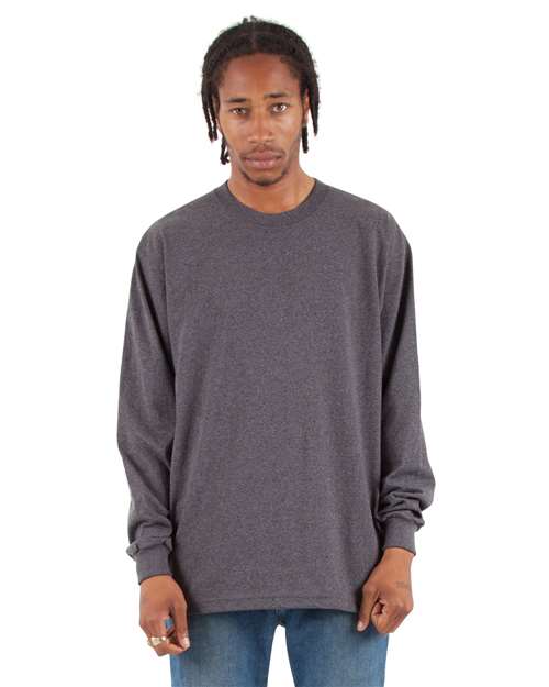 Unisex Max Heavyweight Long Sleeve T-Shirt - Charcoal Grey Heather Front