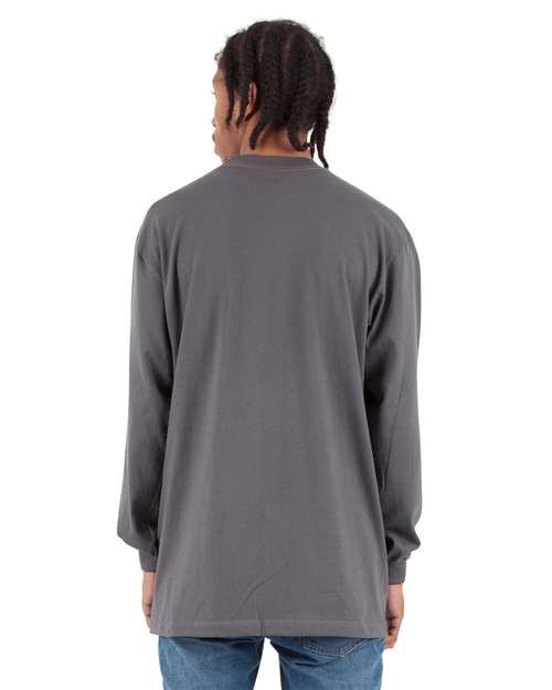 Unisex Max Heavyweight Long Sleeve T-Shirt - Dark Grey Back