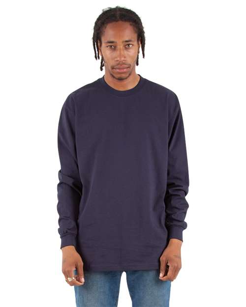 Unisex Max Heavyweight Long Sleeve T-Shirt - Navy Front