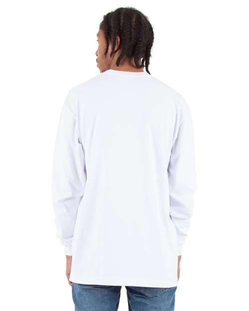 Unisex Max Heavyweight Long Sleeve T-Shirt - White Back