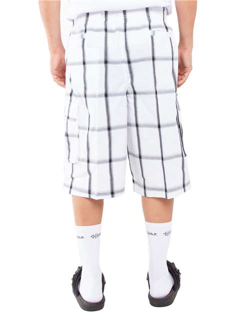 Unisex Plaid Shorts - White Back