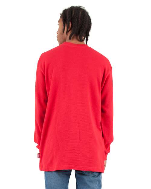 Unisex Heavyweight Thermal Long Sleeve T-Shirt - Red Back
