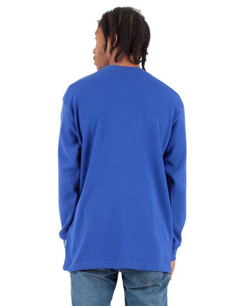 Unisex Heavyweight Thermal Long Sleeve T-Shirt - Royal Back