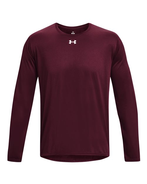 Men's Team Tech™ Long Sleeve T-Shirt - Maroon/ White Front