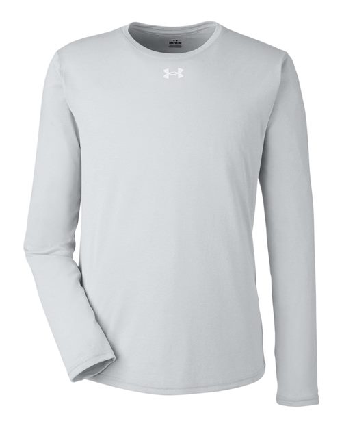 Men's Team Tech™ Long Sleeve T-Shirt - Mod Grey Light Heather/ White Front