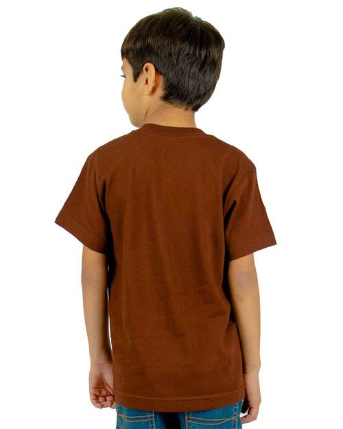 Youth V-Neck T-Shirt - Brown Back