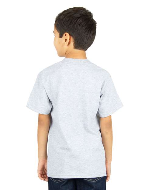 Youth V-Neck T-Shirt - Heather Grey Back
