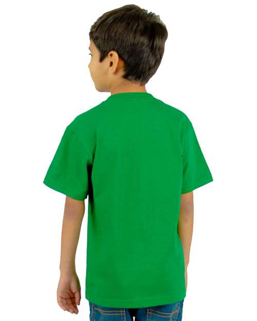 Youth V-Neck T-Shirt - Kelly Green Back