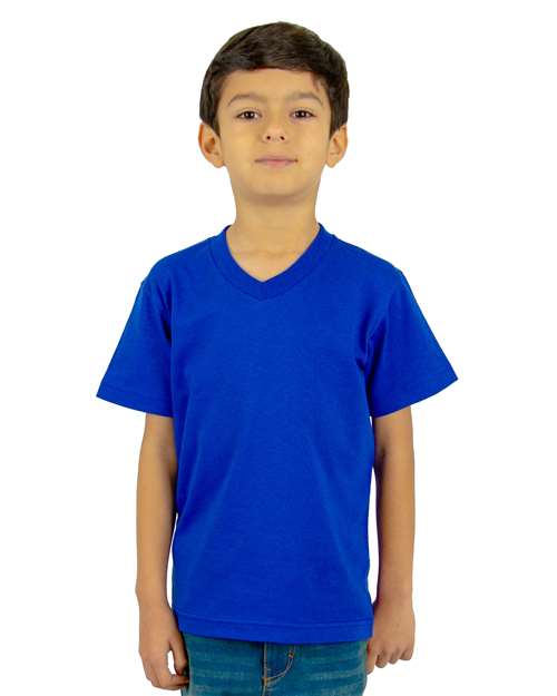 Youth V-Neck T-Shirt - Royal Front