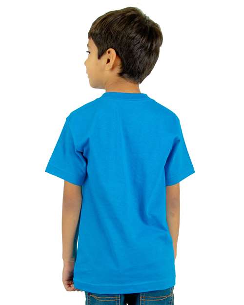Youth V-Neck T-Shirt - Turquoise Back