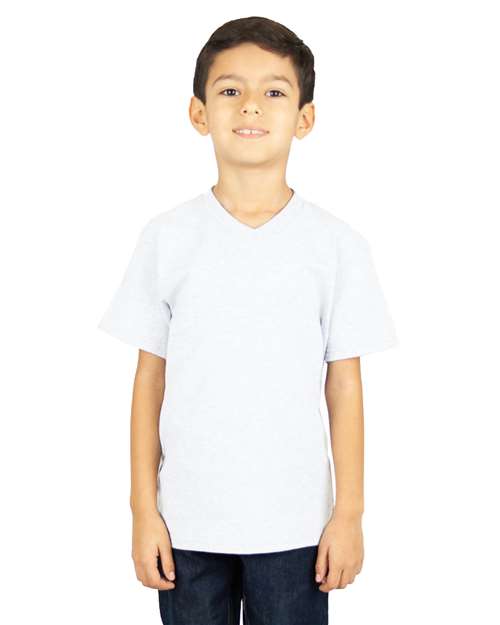 Youth V-Neck T-Shirt - White Front