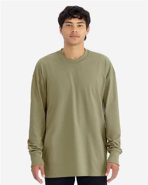 Unisex Heavyweight Long Sleeve T-Shirt - Light Pink Front