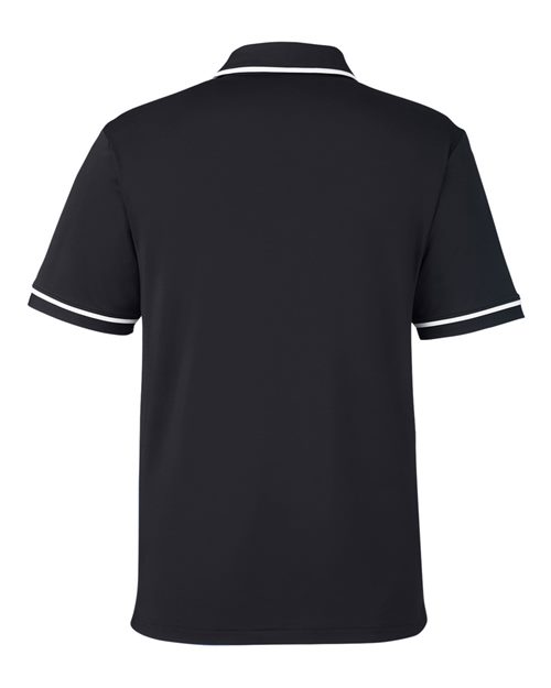 Men's Tipped Teams Performance Polo - Black/ White Back