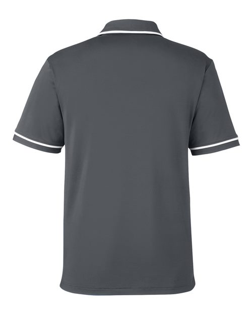 Men's Tipped Teams Performance Polo - CS Grey Light Heather/ White Back