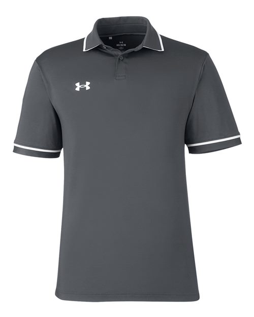 Men's Tipped Teams Performance Polo - CS Grey Light Heather/ White Front