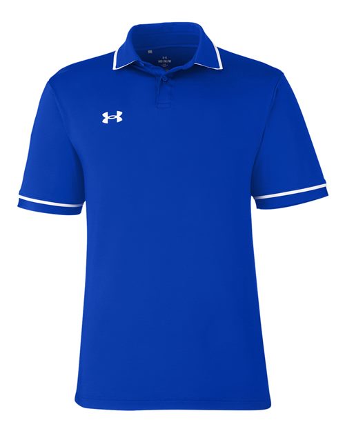 Men's Tipped Teams Performance Polo - Royal/ White Front
