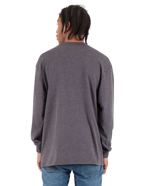 Unisex Tall Max Heavyweight Long Sleeve T-Shirt - Charcoal Grey Heather Back