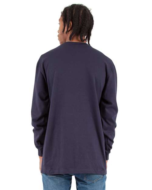 Unisex Tall Max Heavyweight Long Sleeve T-Shirt - Navy Back