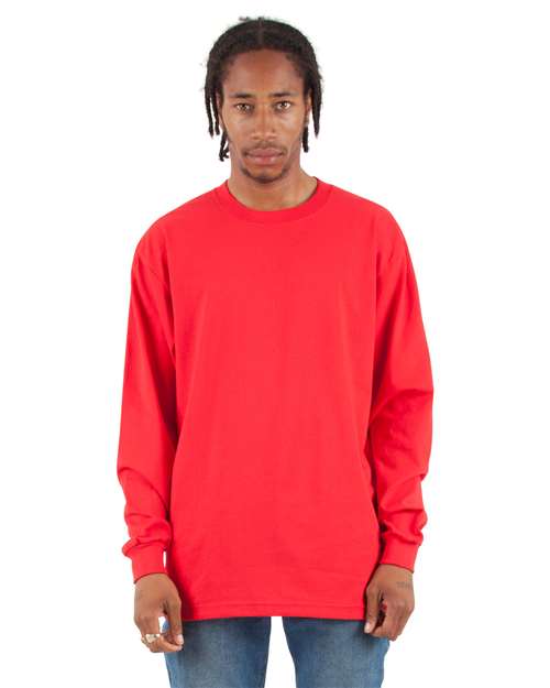 Unisex Tall Max Heavyweight Long Sleeve T-Shirt - Red Front