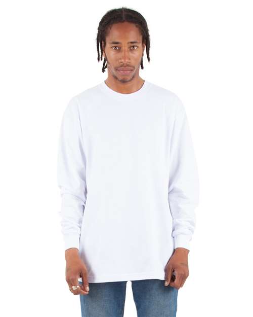Unisex Tall Max Heavyweight Long Sleeve T-Shirt - White Front