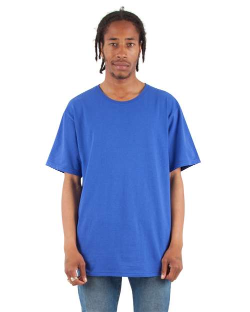 Unisex Curved Hem Long T-Shirt - Royal Front