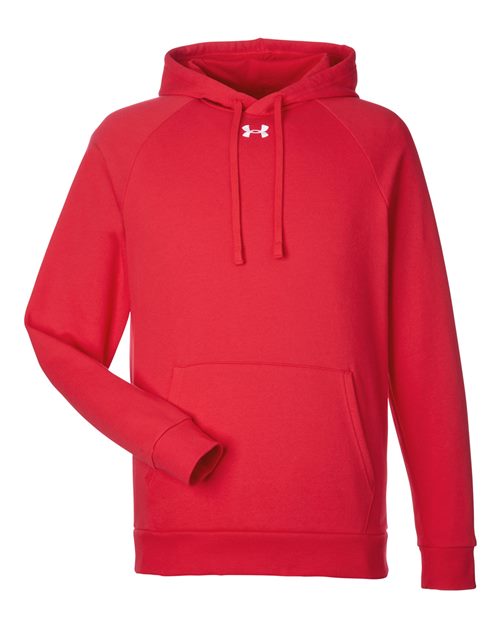 Men's Rival Fleece Hooded Sweatshirt - Red/ White Front