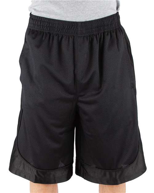 Unisex Mesh Shorts - Black Front