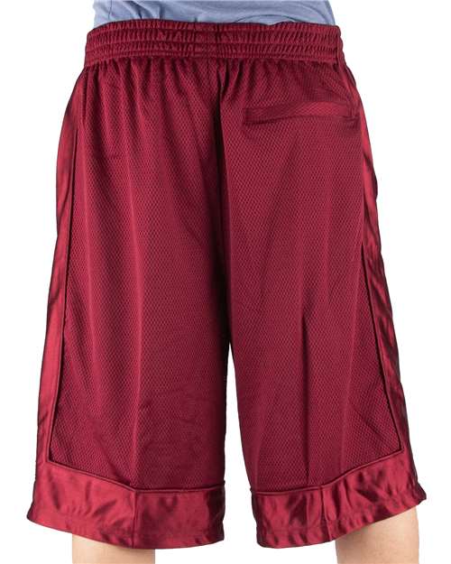 Unisex Mesh Shorts - Burgundy Back