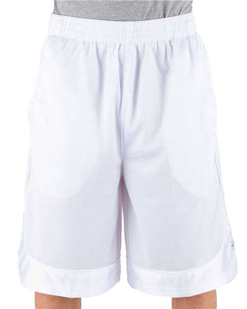 Unisex Mesh Shorts - White Front