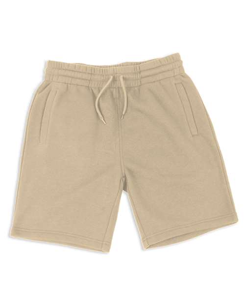 Unisex Fleece Jogger Shorts - Beige Front