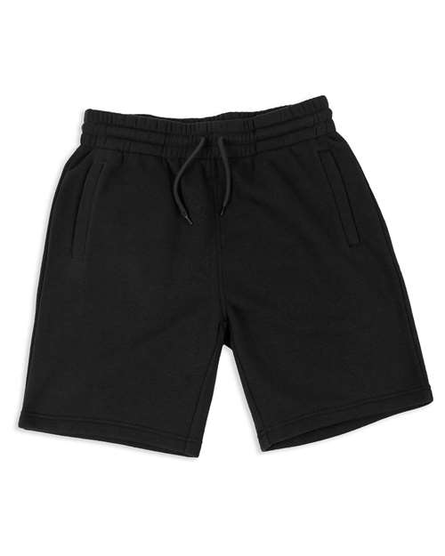 Unisex Fleece Jogger Shorts - Black Front