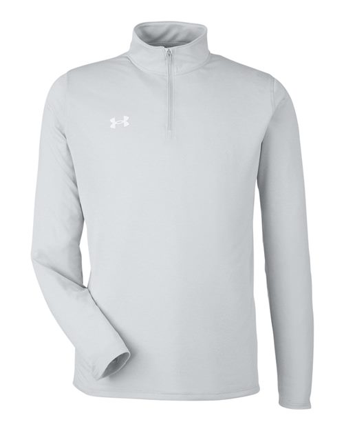 Men's Team Tech™ Quarter-Zip Pullover - Mod Grey Light Heather/ White Front