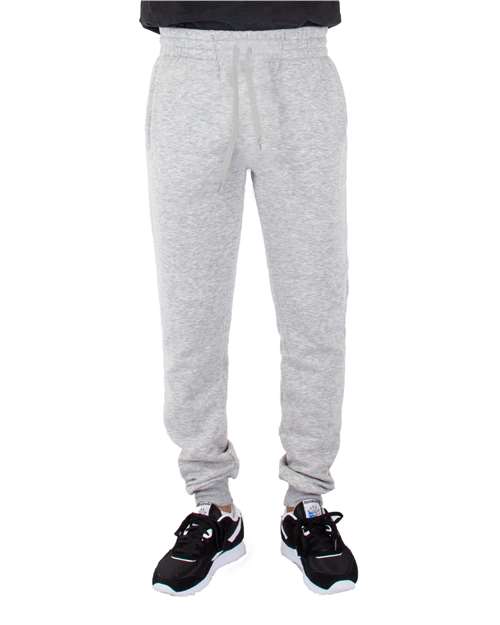 Unisex Fleece Joggers - Heather Grey Front
