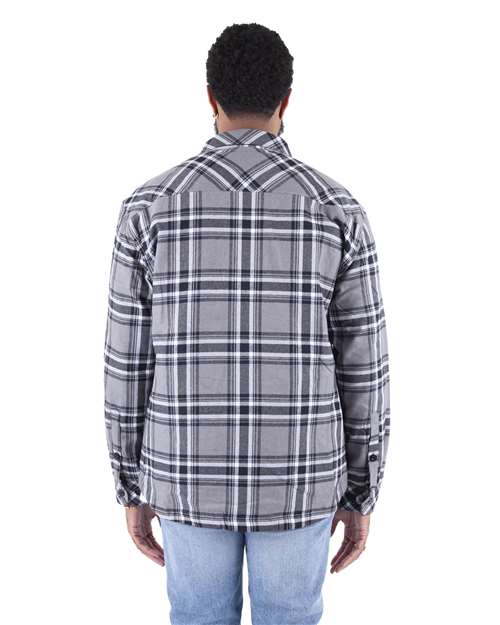 Unisex Plaid Jacket - Dark Grey Back