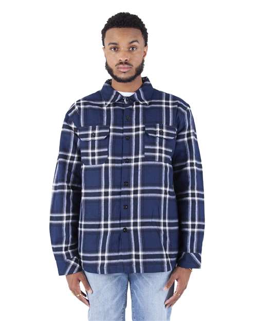 Unisex Plaid Jacket - Navy Front