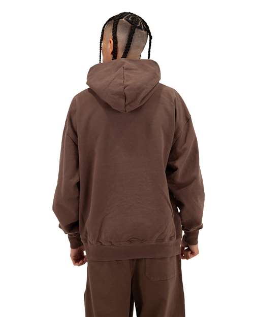 Unisex Los Angeles Garment-Dyed Hooded Sweatshirt - Mocha Back