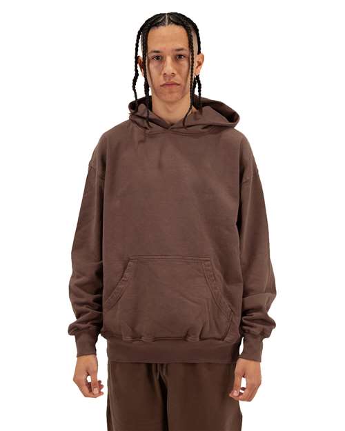 Unisex Los Angeles Garment-Dyed Hooded Sweatshirt - Mocha Front