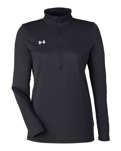 Women's Team Tech™ Half-Zip Pullover - Black/ White Front