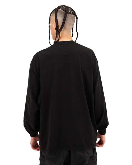 Unisex Max Heavyweight Garment-Dyed Long Sleeve T-Shirt - Black Back