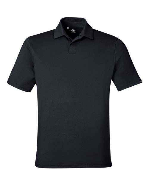 Men's Recycled Polo - Black/ White Front
