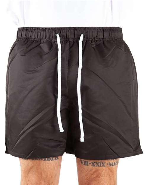 Unisex Poly Running Shorts - Black Front