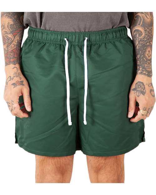 Unisex Poly Running Shorts - Moss Front